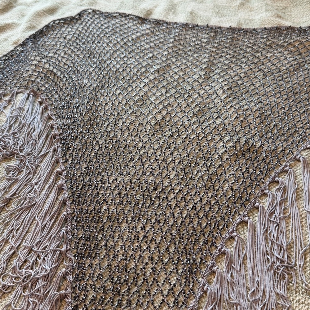 Fully beaded lavender and black crochet scarf - Picture 5 of 5